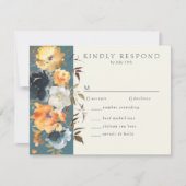 Cartons Réponse Elégant Turquoise en terre cuite Marine Boho Flora (Devant)