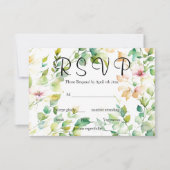 Cartons Réponse Elégant vert fleurs sauvages d'aquarelle (Devant)