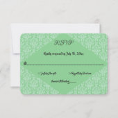 Cartons Réponse Élégant Vert Orné Damask Classic Mariage formel (Devant)