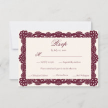 Elegant Victorian Burgundy Ivory Lace Wedding Meal