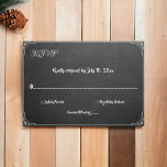 Cartons Réponse Elégant Vintage Flourish Chalkboard Moderne Mariag<br><div class="desc">Cette carte RSVP mariage ornée élégante convient à un mariage moderne. Le design minimaliste élégant est doté d'un élégant tableau de bord Vintage fleuri moderne de mariage carte RSVP</div>