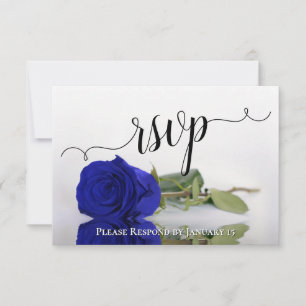Cartons Réponse Élégant Vivid Royal Blue Reflet Rose Mariage