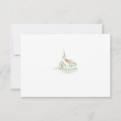 Cartons Réponse Elegant Watercolor Chapel Wedding (Dos)