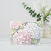 Cartons Réponse Elegant Watercolor Hydrangeas Wedding (Debout devant)