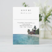 Cartons Réponse Elegant Watercolor Tropical Beach Wedding (Debout devant)
