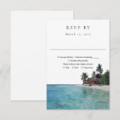 Cartons Réponse Elegant Watercolor Tropical Beach Wedding (Devant / Derrière)