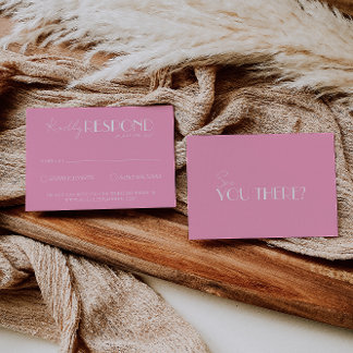 Cartons Réponse Elegant White Pink Minimalist Bright Wedding