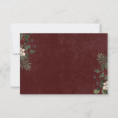 Cartons Réponse Elegant Winter Berries & Pine Burgundy Wedding (Dos)