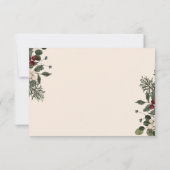 Cartons Réponse Elegant Winter Berries & Pine Ivory Wedding (Dos)