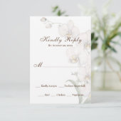 Cartons Réponse Elégante aquarelle blanc Mariage d'orchidées (Debout devant)