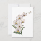 Cartons Réponse Elégante aquarelle blanc Mariage d'orchidées (Dos)