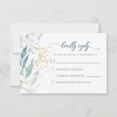 Cartons Réponse Elégante aquarelle bleu bleu bleu bleu floral or M (Devant)