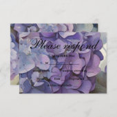 Cartons Réponse Elégante aquarelle bleu violet poussiéreuse (Devant / Derrière)