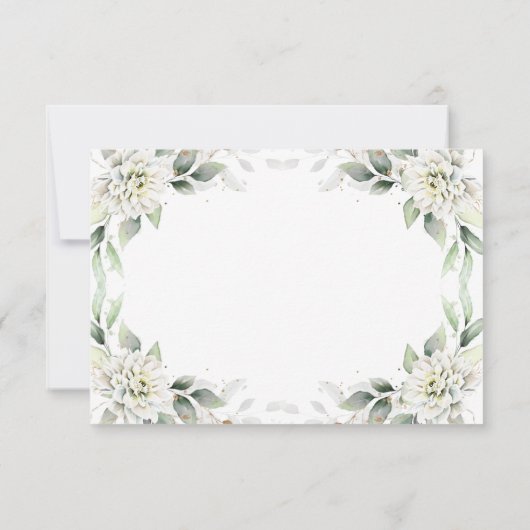 Cartons Réponse Elégante aquarelle Dusty Blue Foliage Mariage (Dos)