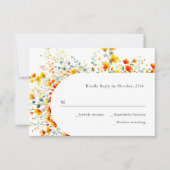 Cartons Réponse Elégante aquarelle Fleurs sauvages Mariage floral (Devant)
