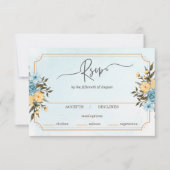 Cartons Réponse Elégante aquarelle florale moderne Mariage de verd (Devant)