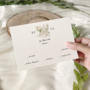 Cartons Réponse Elégante aquarelle Manor Jardin Mariage