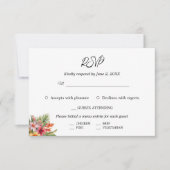 Cartons Réponse Elégante aquarelle Mariage tropical (Devant)