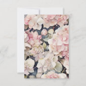Cartons Réponse Elégante aquarelle rose hydrangées florales (Dos)