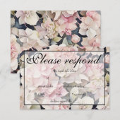 Cartons Réponse Elégante aquarelle rose hydrangées florales (Devant / Derrière)
