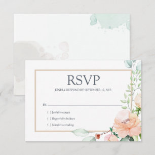 Cartons Réponse Elégante aquarelle Rose rose floral