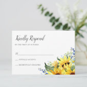 Cartons Réponse Elégante aquarelle tournesols (Debout devant)
