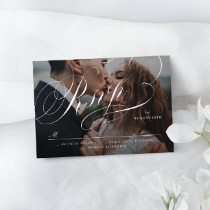 Cartons Réponse Elégante calligraphie classique photo mariage voit