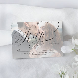 Cartons Réponse Elégante calligraphie classique photo mariage voit
