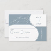 Cartons Réponse Élégante calligraphie Dusty Blue Mariage (Devant)