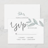 Cartons Réponse Élégante calligraphie Mariage botanique (Devant / Derrière)