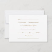 Cartons Réponse Élégante calligraphie or sur Mariage noir (Dos)