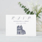 Cartons Réponse Elégante Cathédrale Illustration Mariage blanc (Debout devant)