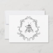 Cartons Réponse Elégante Chinoiserie noire Mariage QR oiseaux et c (Dos)