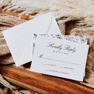 Cartons Réponse Élégante Chinoiserie noire Victorian Floral Mariag