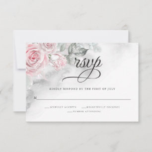 Cartons Réponse Elégante couleur gris Aquarelle rose Roses Barefoo