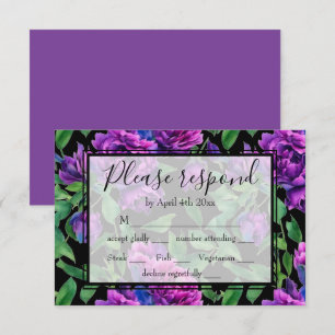 Cartons Réponse Élégante couleur magenta violet fleurs