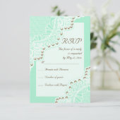 Cartons Réponse Elégante dentelle blanche avec perles mariage à la (Debout devant)