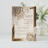 Cartons Réponse Elégante dentelle blanche rustique sur le mariage (Debout devant)