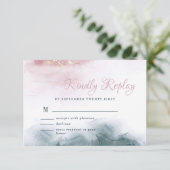 Cartons Réponse Elégante encre d'alcool bleu Aquarelle moderne (Debout devant)