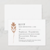 Cartons Réponse Élégante fleur d'or botanique. Mariage moderne (Devant / Derrière)