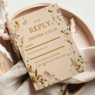 Cartons Réponse Élégante Fleur Sauvage Botanique