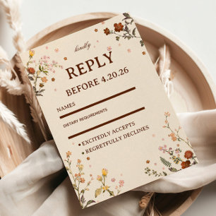 Cartons Réponse Élégante Fleur Sauvage Délicate