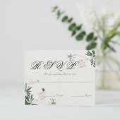 Cartons Réponse Élégante floraison rose botanique avec papillon (Debout devant)