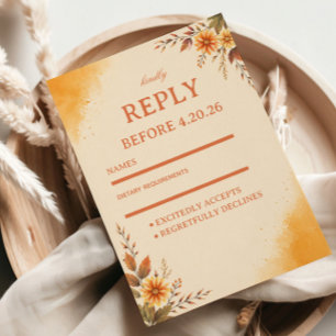 Cartons Réponse Élégante Florale Automne Chaud