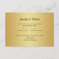 Elégante Gold 50th Anniversary Response Card
