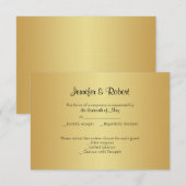 Cartons Réponse Elégante Gold 50th Anniversary Response Card (Devant / Derrière)