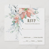 Cartons Réponse Elégante hiver Noël Vacances Aquarelle Floral (Devant / Derrière)