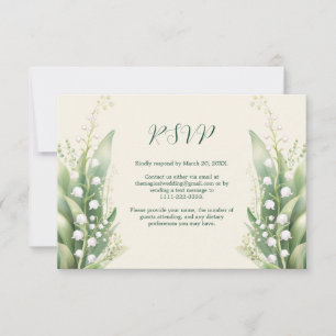 Cartons Réponse Elégante Lily de la vallée Mariage Horiz