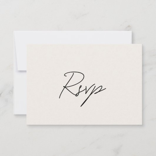 Cartons Réponse Élégante Mariage classique beige (Devant)