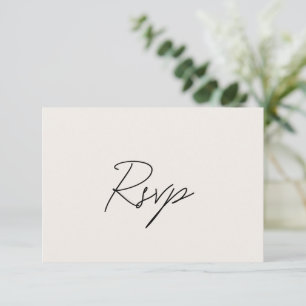 Cartons Réponse Élégante Mariage classique beige